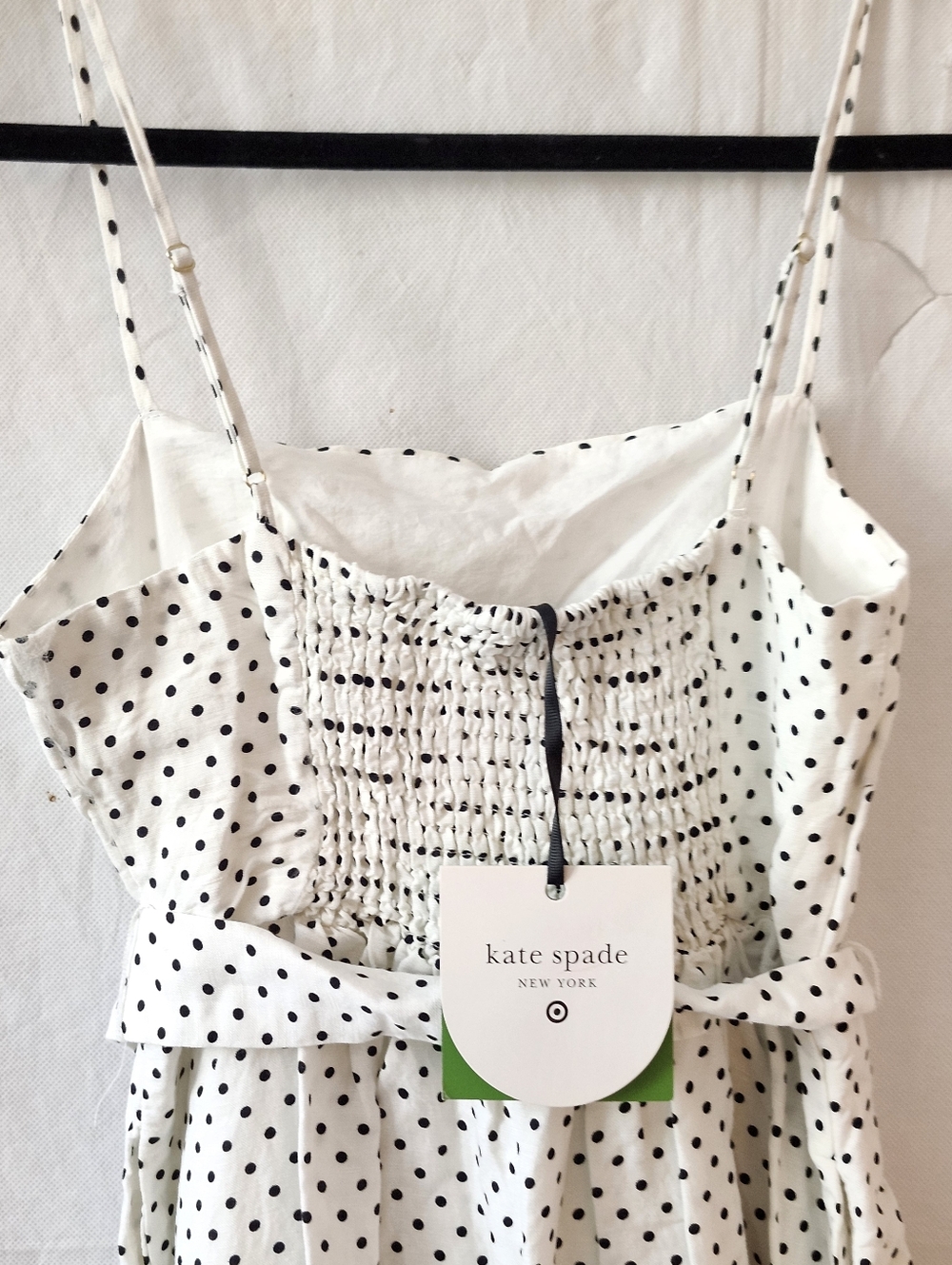 Kate Spade New York X Target Womens Mini Polka Dot Tie Waist Midi Dress - Picture 6 of 8